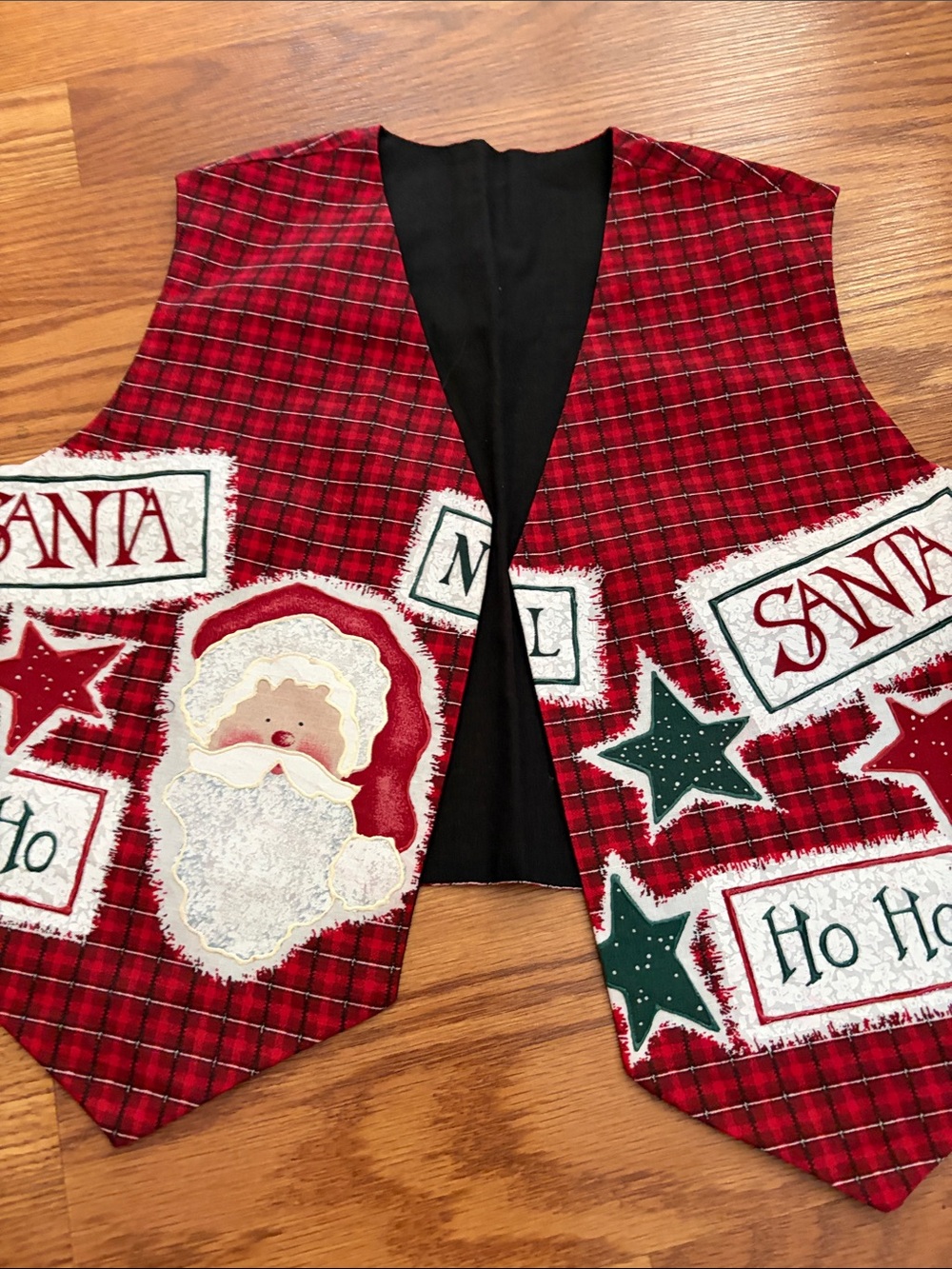 Kids Red Plaid Santa Holiday Vest